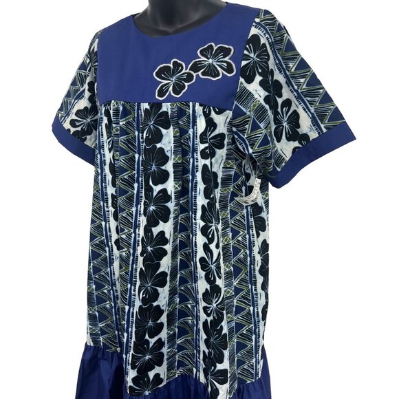 Good Times Women Aloha Hawaiian Dress Muumuu Small S Floral Short Sleeve NWT New - Picture 2 of 9